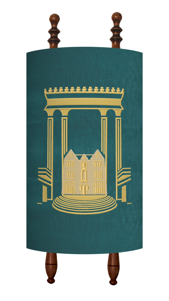 Prestige Velvet Torah Mantel — Bais Hamikdash & 770 Design, Classic Collection (TM780-TL)