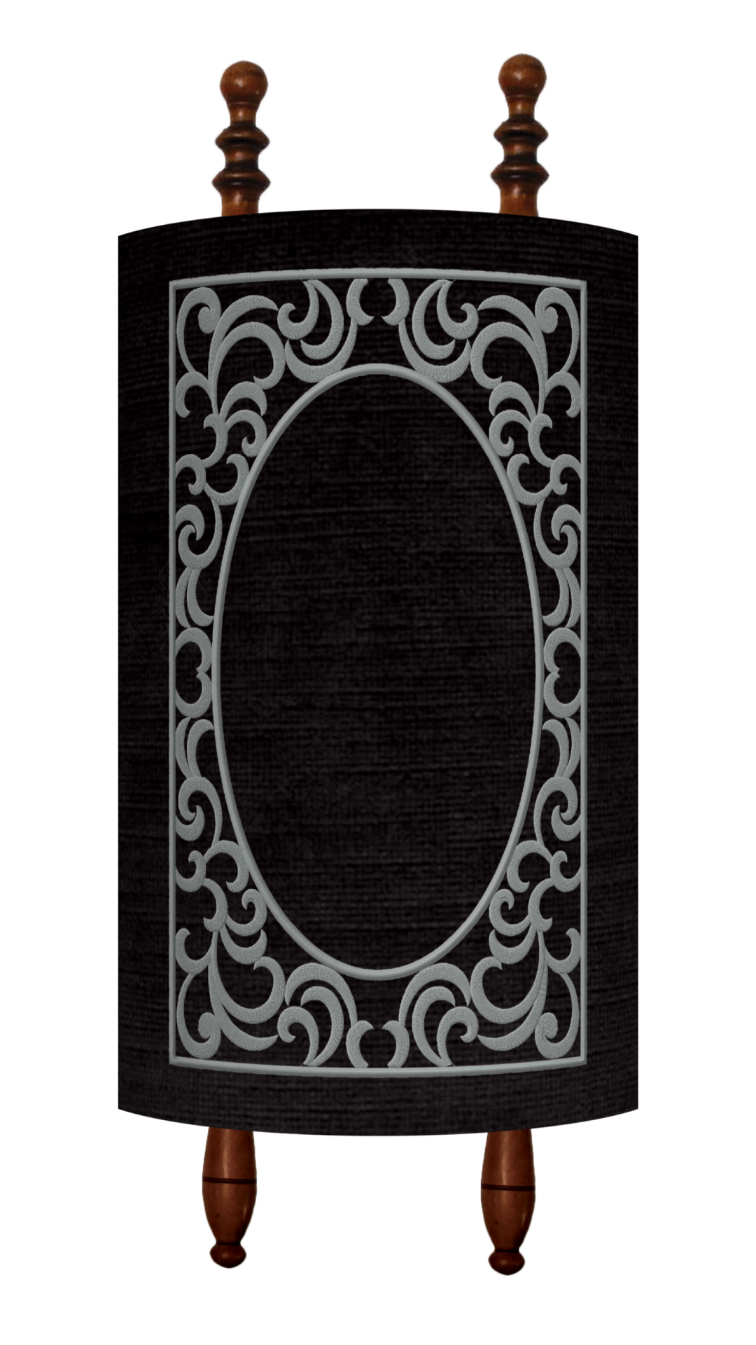 Prestige Velvet Torah Mantel — Geometric Design, Exclusive Collection (TM80-BK)