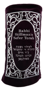 Prestige Velvet Torah Mantel — Geometric Design, Exclusive Collection (TM80-PL)
