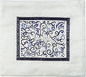 Embroidered Tallit Bag Blue on White (EM-TMD-2)