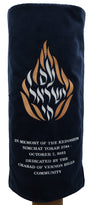 Prestige Velvet Torah Mantel — Am Yisrael Chai & Flame Design, Prestige Collection (TM75-NV)