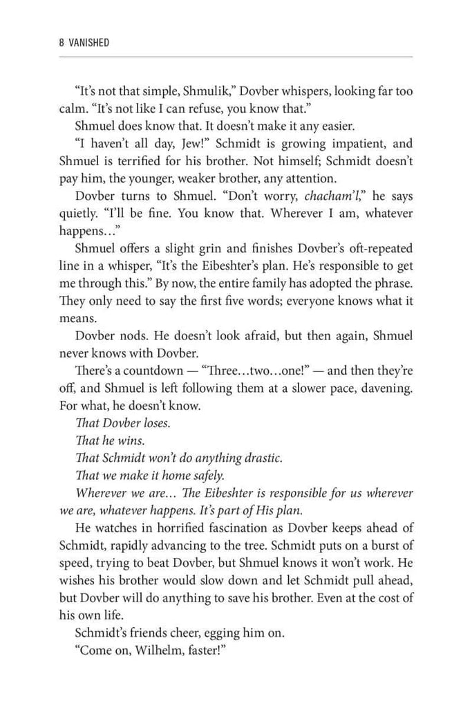 Vanished by Rochel Gurkow (Hardcover Historical Novel, Menucha)