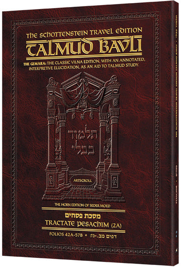 Pesachim 2A (#10a) Schottenstein Talmud Travel — Travel Gemara paperback | Judaica Square Lakewood