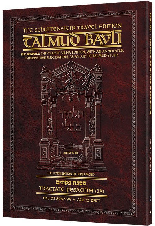 Pesachim 3A (#11a) Schottenstein Talmud Travel — Travel Gemara paperback | Judaica Square Lakewood