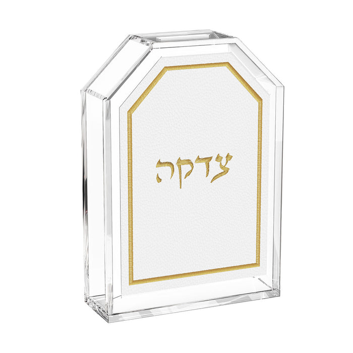 Leatherite Tzedakah Box — Shabbos | Judaica Square Lakewood