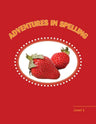 Adventures in Spelling Level 1 front cover — red cover with two strawberries in a dotted white oval and the Level 1 label
