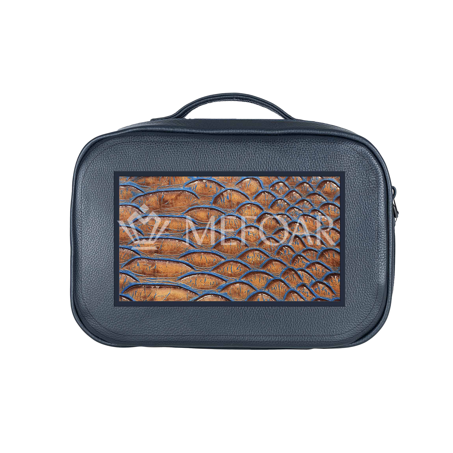 Traveling Tallis Bag Navy Leather Design #300 - Tallis Bags view 2 | Judaica Square Lakewood