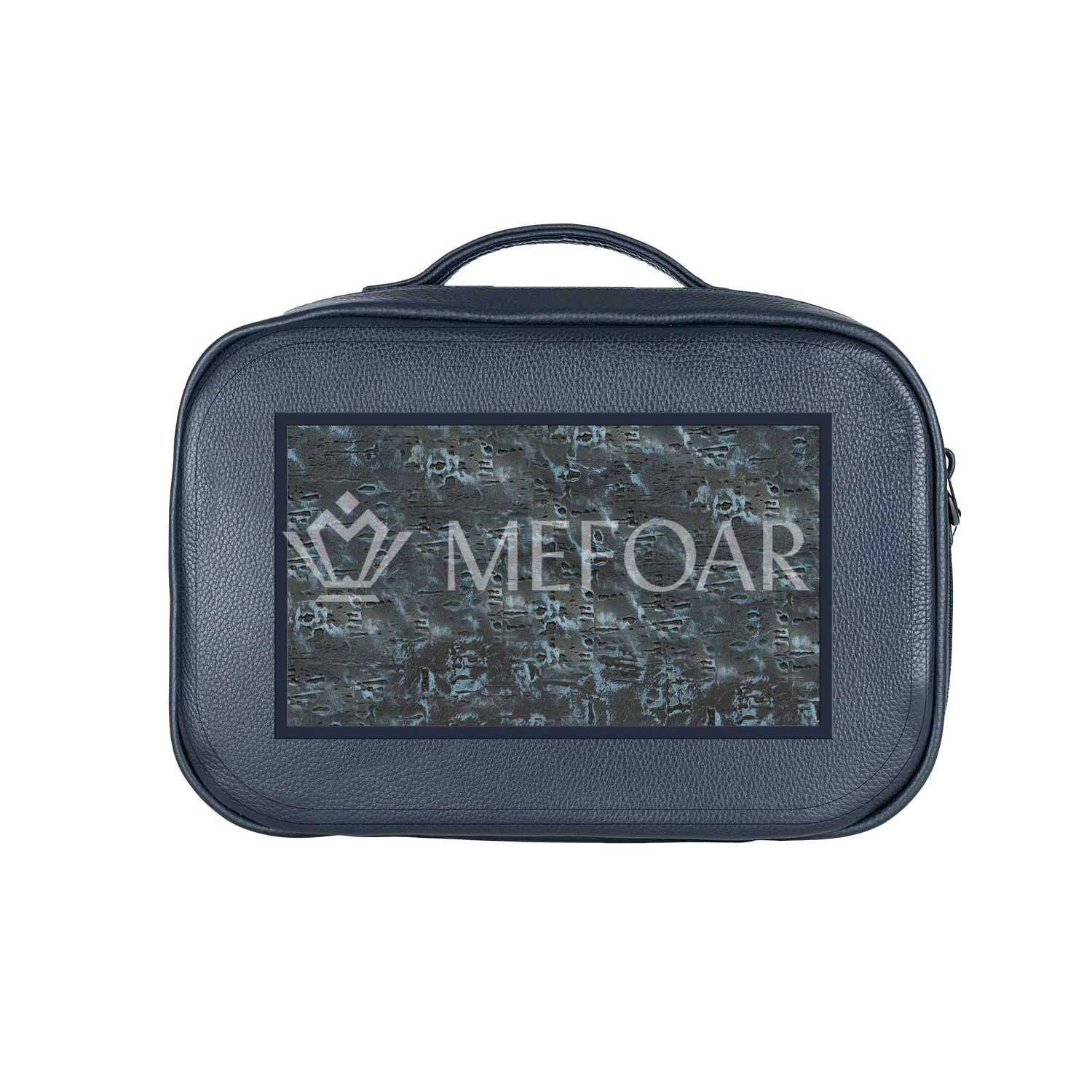 Traveling Tallis Bag Navy Leather Design #300 - Tallis Bags view 3 | Judaica Square Lakewood