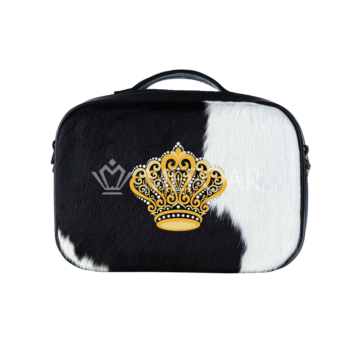 Traveling Tallis Bag Black and White Fur Crown 824 - Tallis Bags | Judaica Square Lakewood
