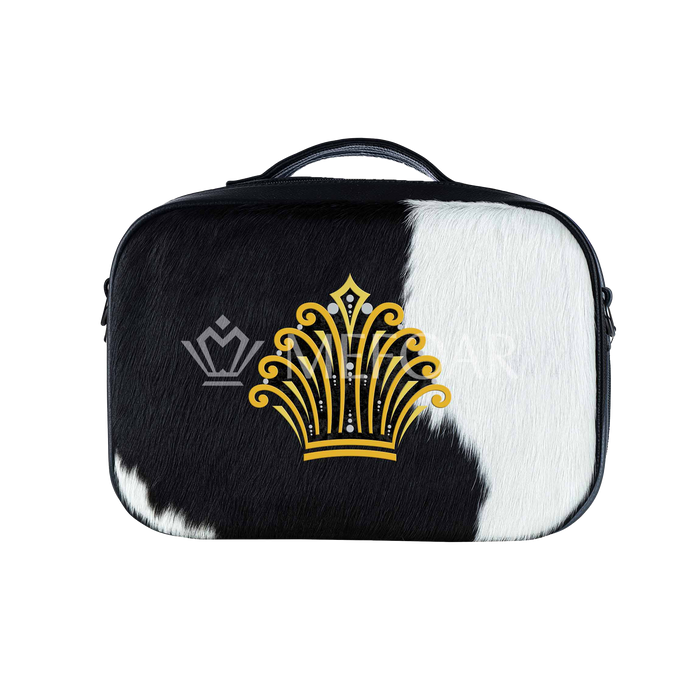 Traveling Tallis Bag Black and White Fur Crown 833 - Tallis Bags | Judaica Square Lakewood
