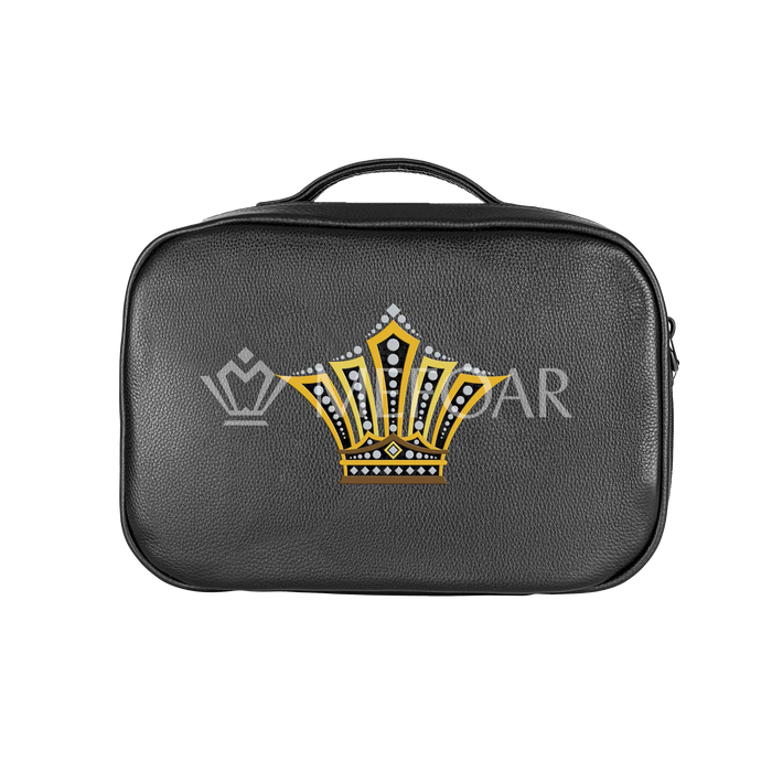 Traveling Tallis Bag Black Leather Crown 826 - Tallis Bags | Judaica Square Lakewood