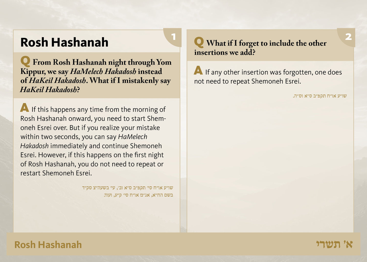 2 Halachos a Day Calendar — inside spread 1 | Judaica Square Lakewood