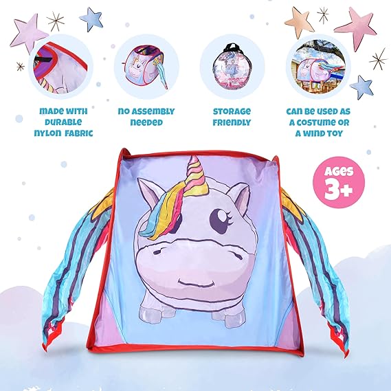 StarkGlitz Unicorn Pop-Up Play Tent for Girls, Ages 3-8 — product view, view 5 | Judaica Square Lakewood