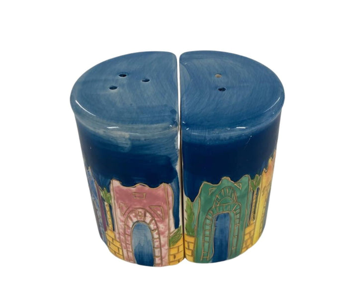 Ceramic Salt & Pepper Shakers-Jerusalem Design