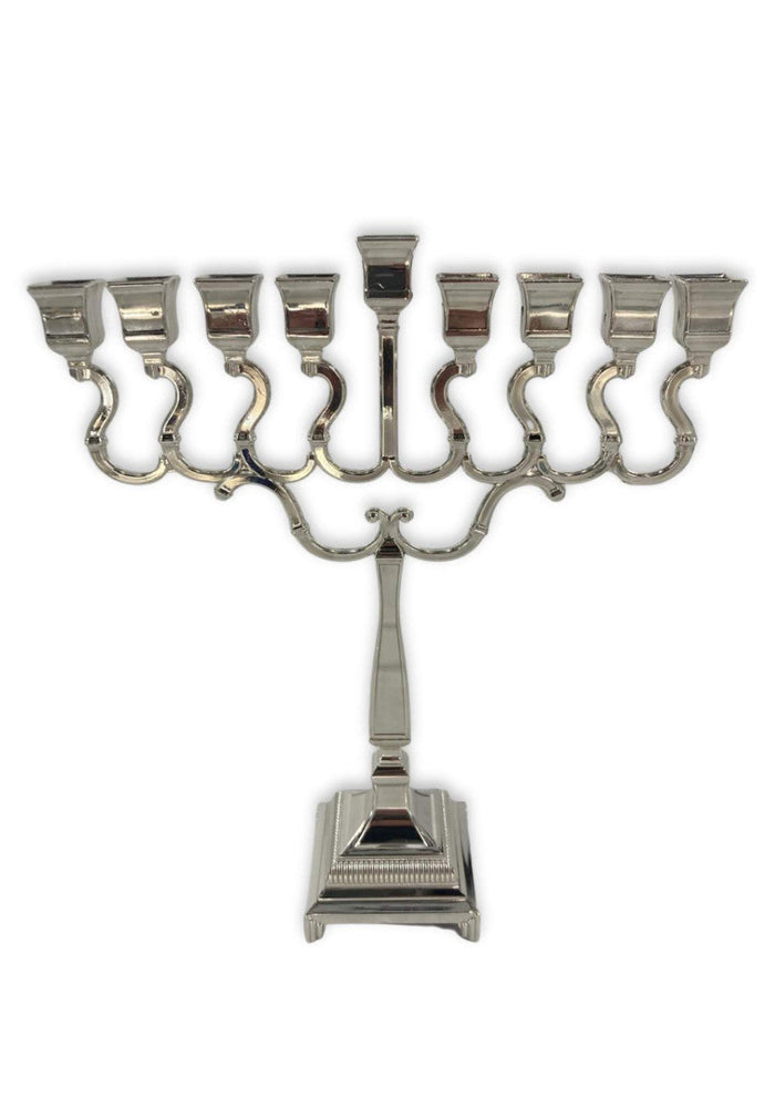 Silverplated Menorah for Candles Square Design-9" (M-X5265K)