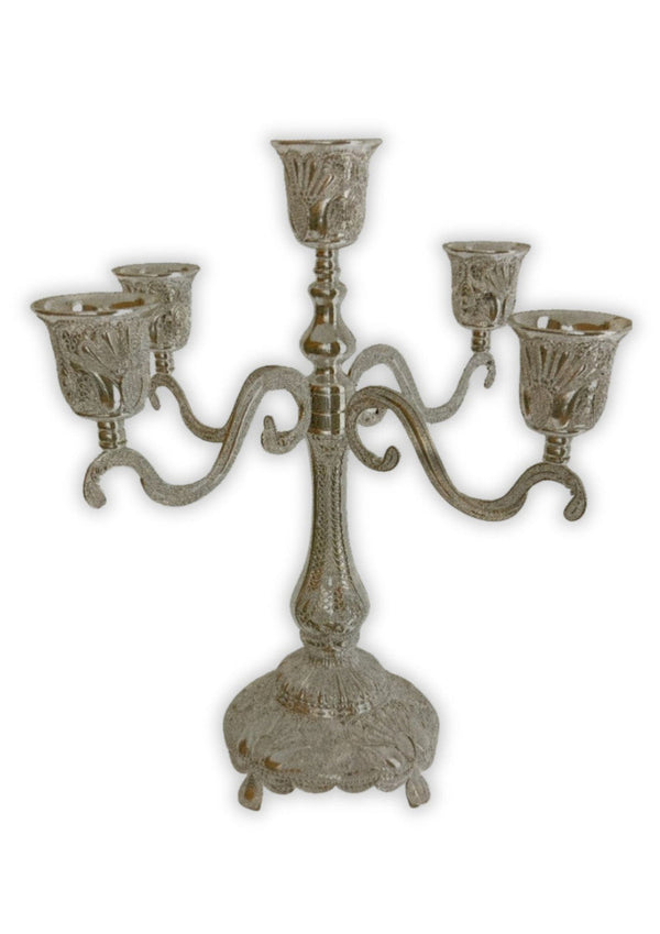 5 Branch S/P Filigree Candelabra 9" (CS-20695)