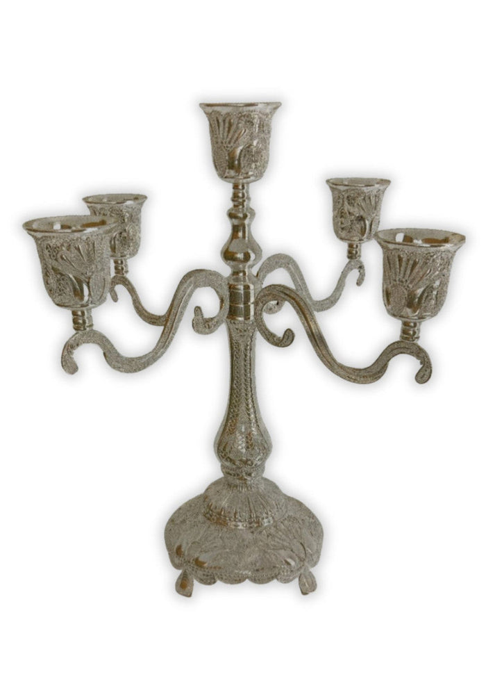 5 Branch S/P Filigree Candelabra 9" (CS-20695)