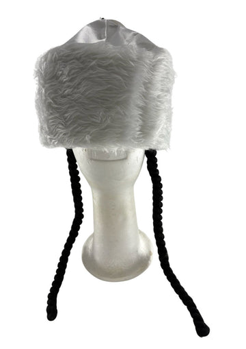 White Purim Shtreimel With Black Payos (GR-35248)