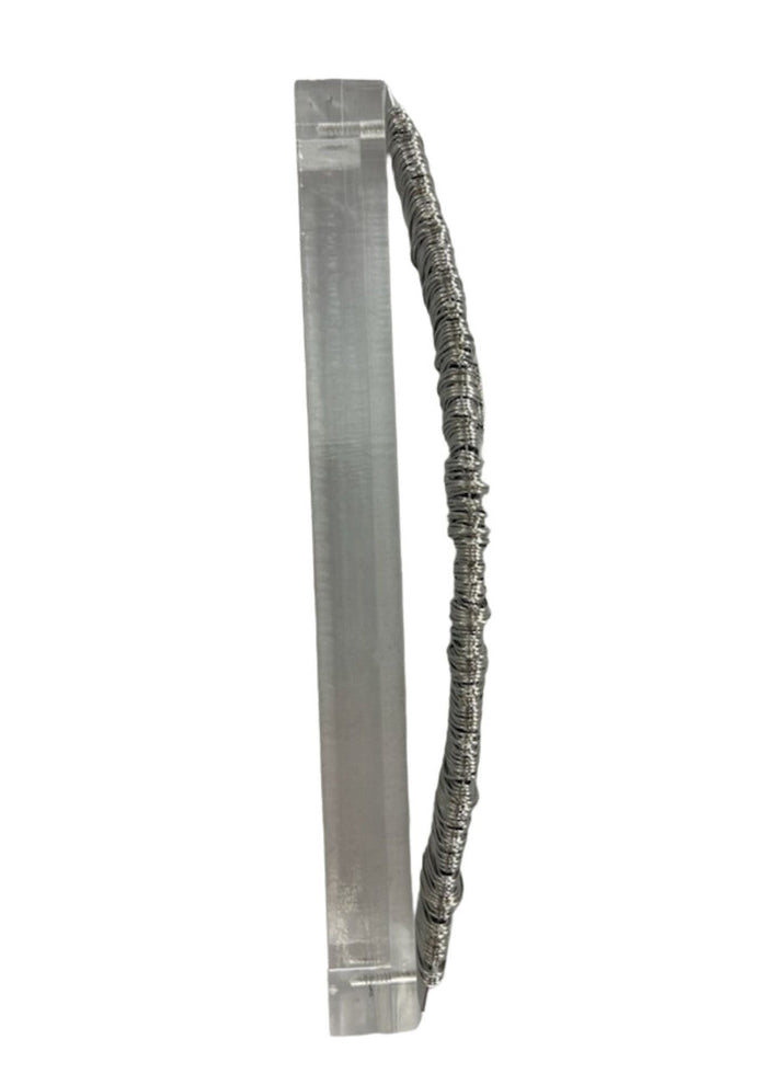 Silver Coiled Lucite Mezuzah Case 15cm (MZ-OJ32502)