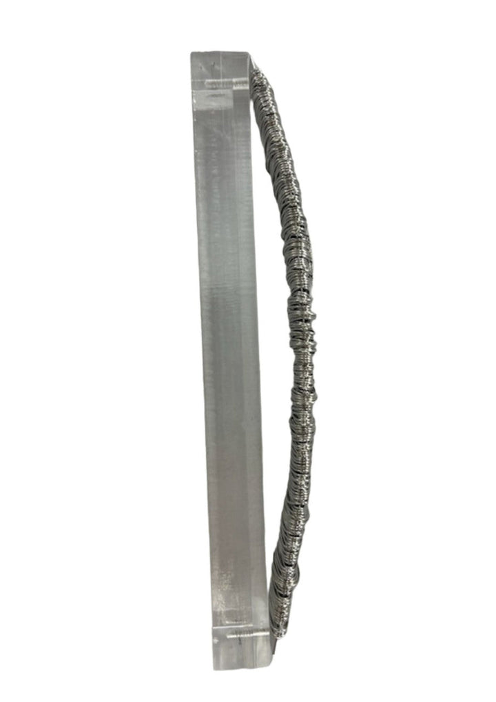 Silver Coiled Lucite Mezuzah Case 15cm (MZ-OJ32502)