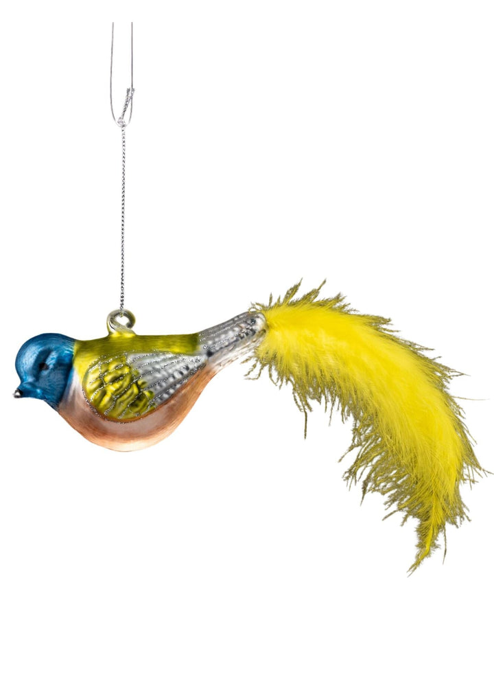 Colorful Glass Bird-Yellow Tail-4"
