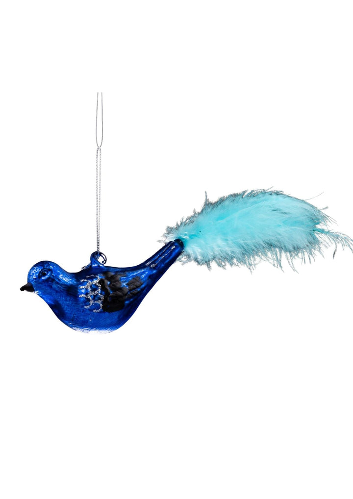 Blue Glass Bird-Aqua/Blue Tail-4"