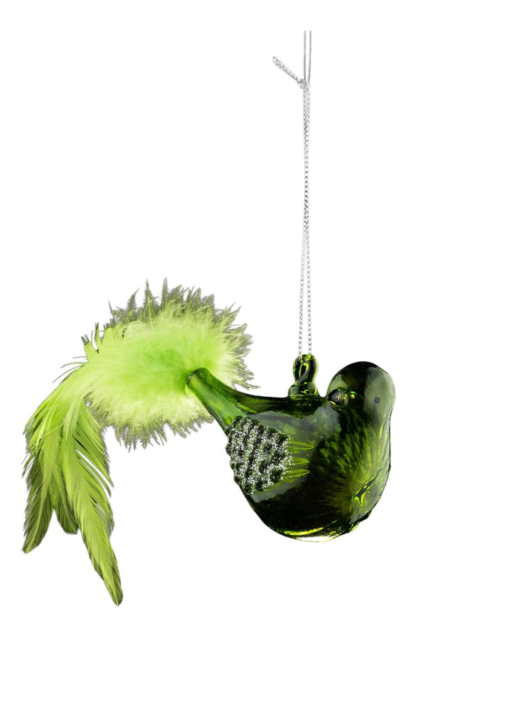 Green Glass Bird-Green Tail-4"