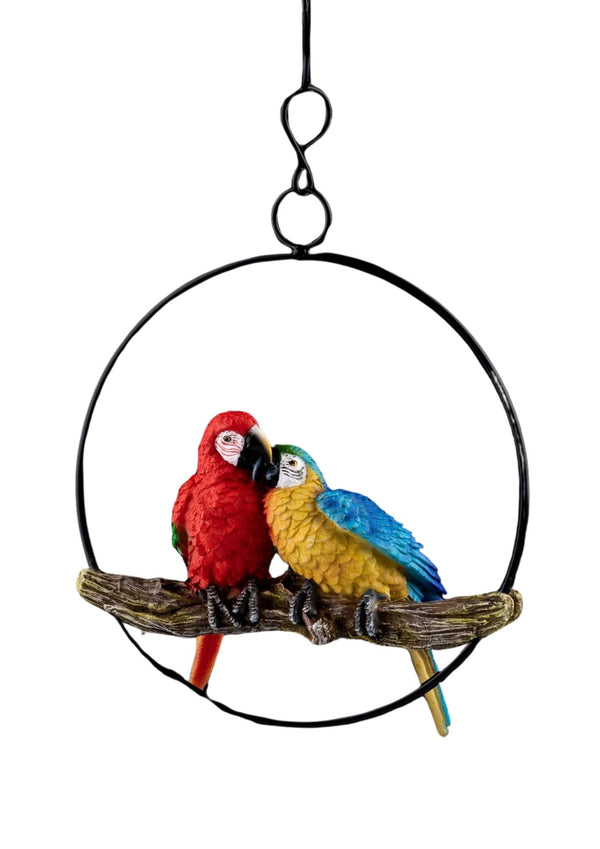 2 Small 5" Colorful Parrots On Perch (AO-310)