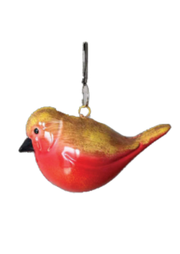 Metal Bird w/ Spiral Hanger-Red Multi