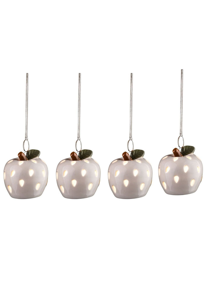 LED Ceramic Apples Set of 4