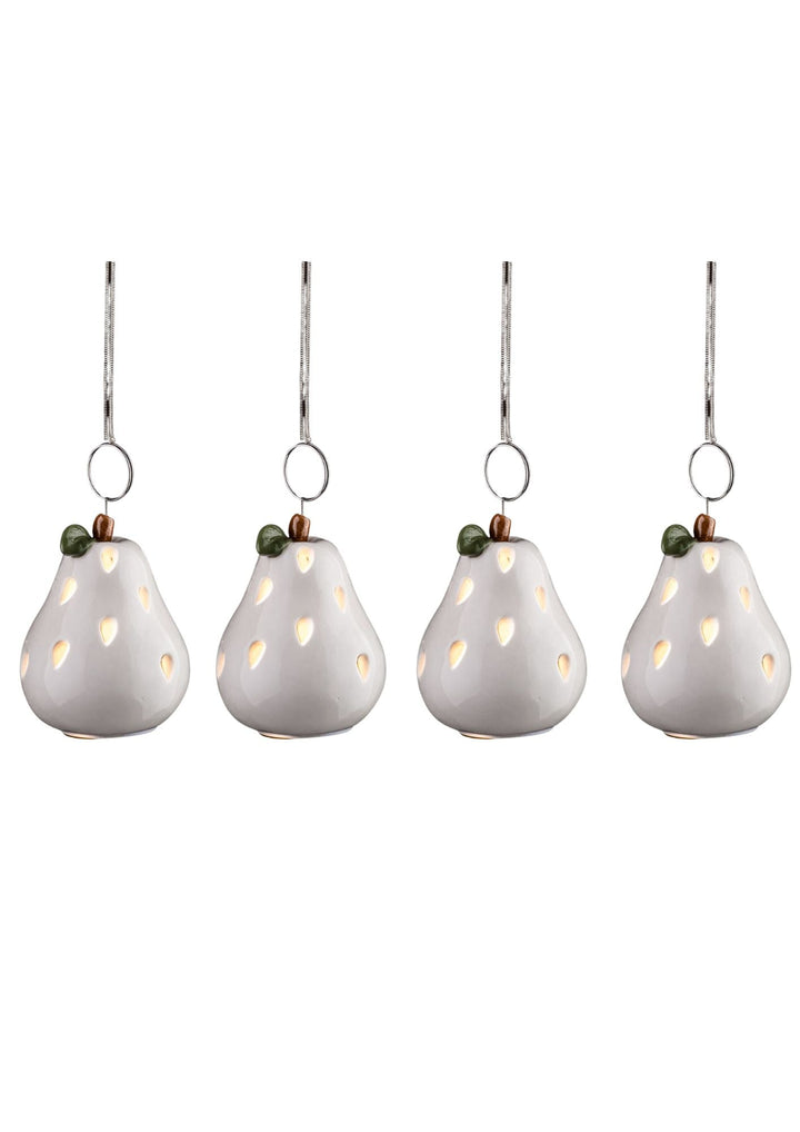 LED Ceramic Pears Set of 4
