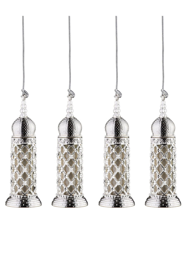 Silver Filigree Fask-Set of 4-12ml 4" (AO-601)