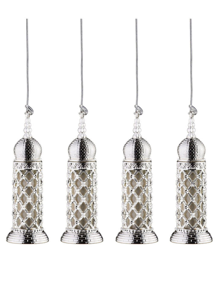 Silver Filigree Fask-Set of 4-12ml 4"