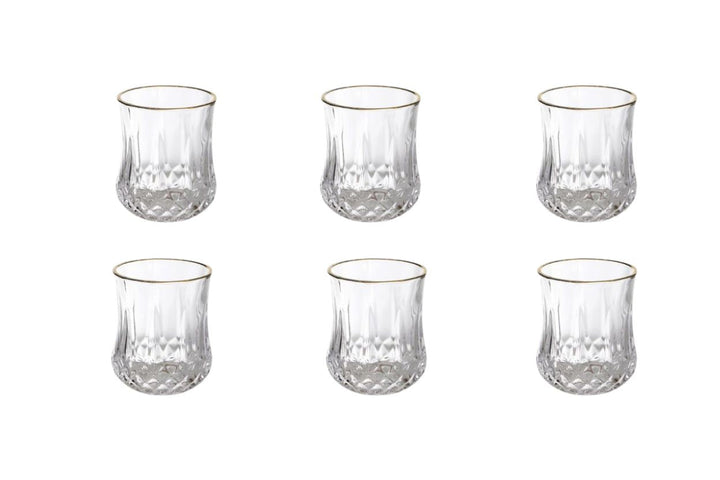 Set of 6 Glass Kiddush Cups 210ml