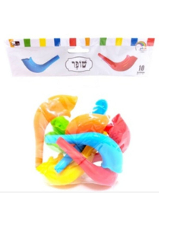 Small Colored Round Toy Shofar-10pk.