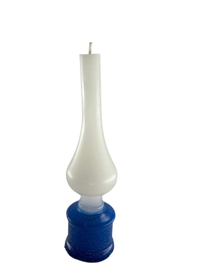 Pyramid Lamp Shape Havdallah Candle-Blue/White
