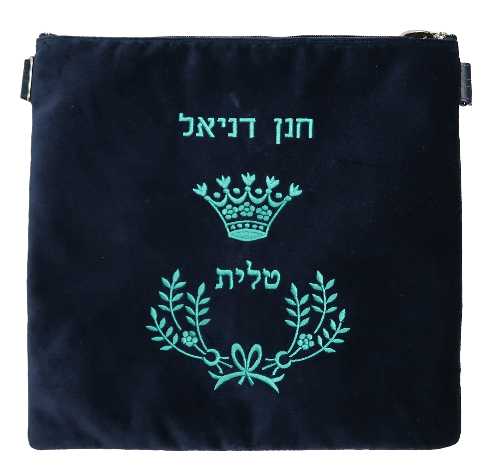 Prestige Velvet Tallit & Tefillin Bag — Crown Design, Classic Collection (V15B-NV)