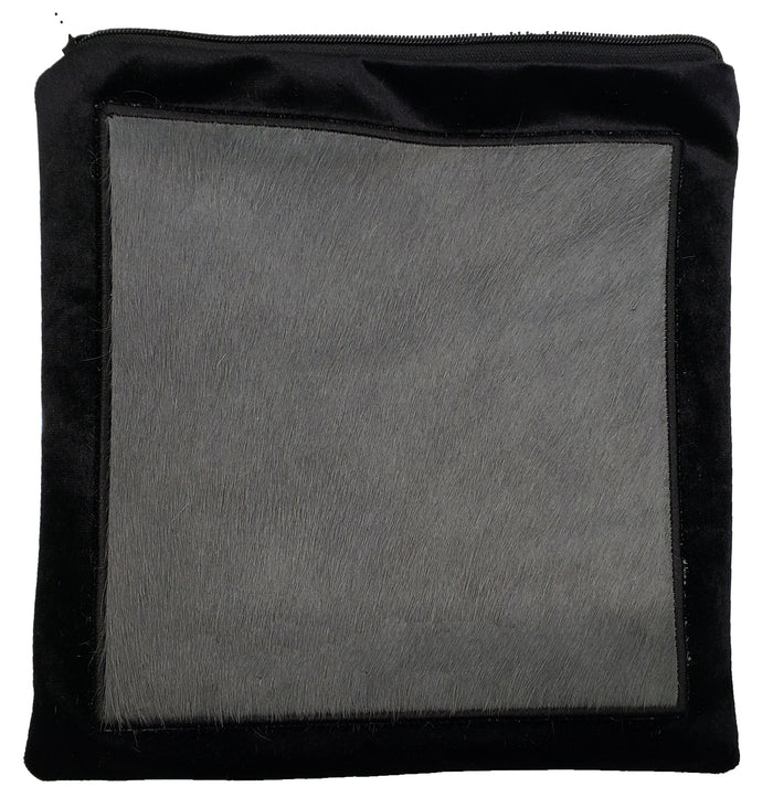 Black and grey velvet tallis and tefillin bag, design #V1013 | Judaica Square Lakewood