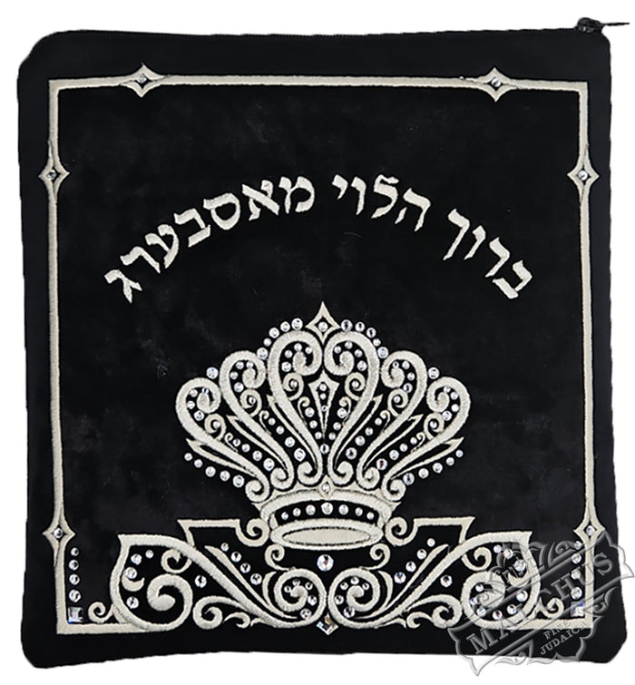 Symmetrical embroidery velvet tallis and tefillin bag #V4040 | Judaica Square Lakewood