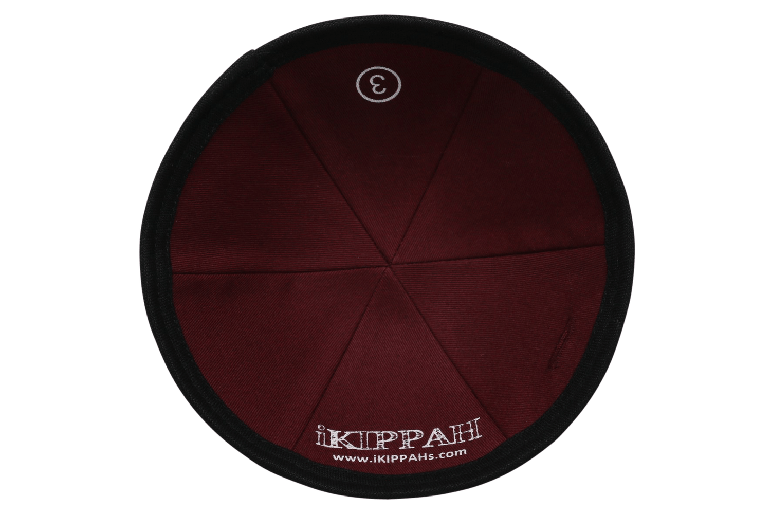 Close-up of Black Linen Kippah lining and stitching