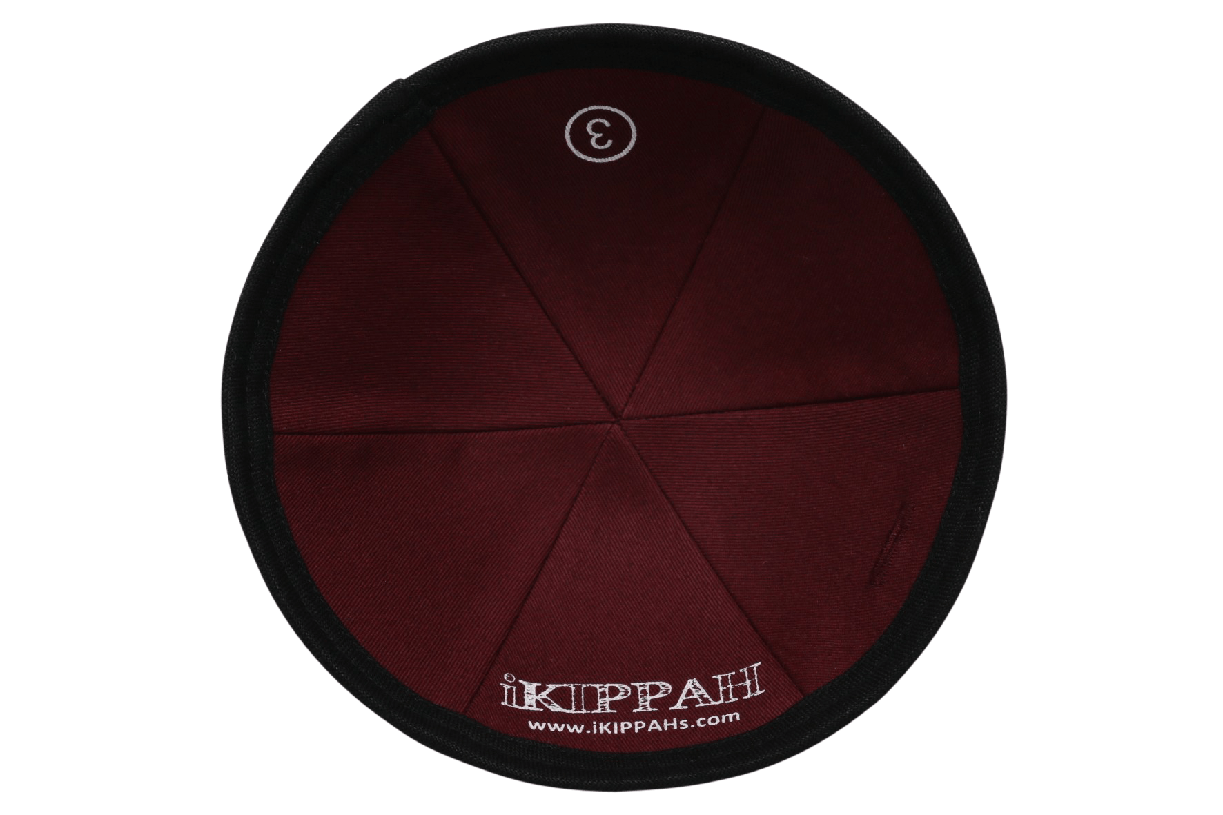 Close-up of Black Linen Kippah lining and stitching