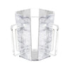 Grey pearl octagon lucite washing cup with swirled marble finish and two clear handles