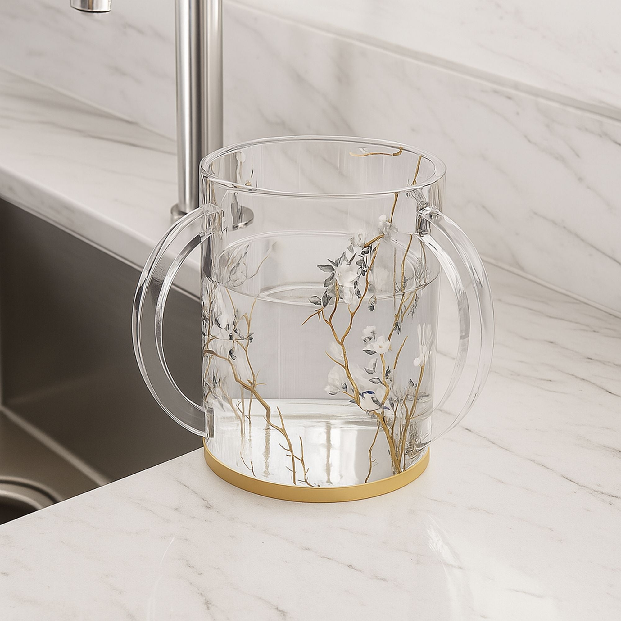 Botanical Blooms Washing Cup — Feldart Judaica | Judaica Square Lakewood
