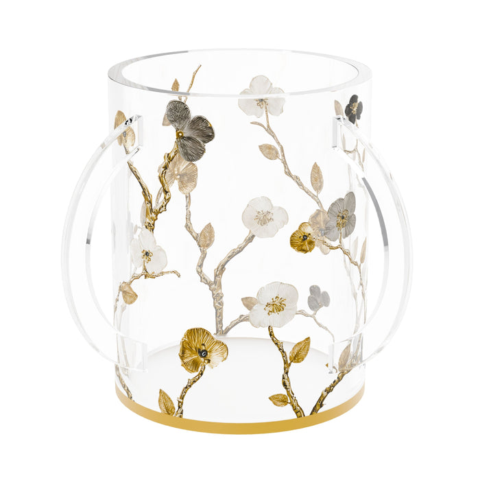 Ornate Garden Washing Cup — Acrylic — clear lucite netilas yadayim cup with gold base | Judaica Square Lakewood