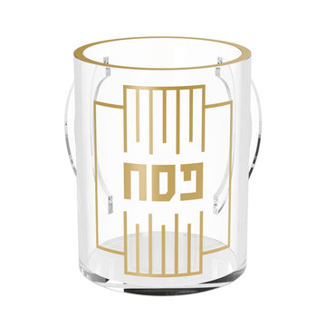 Linear Pesach Cup — Acrylic — Dimensions: 4.3" x 4.3" x 5.5"