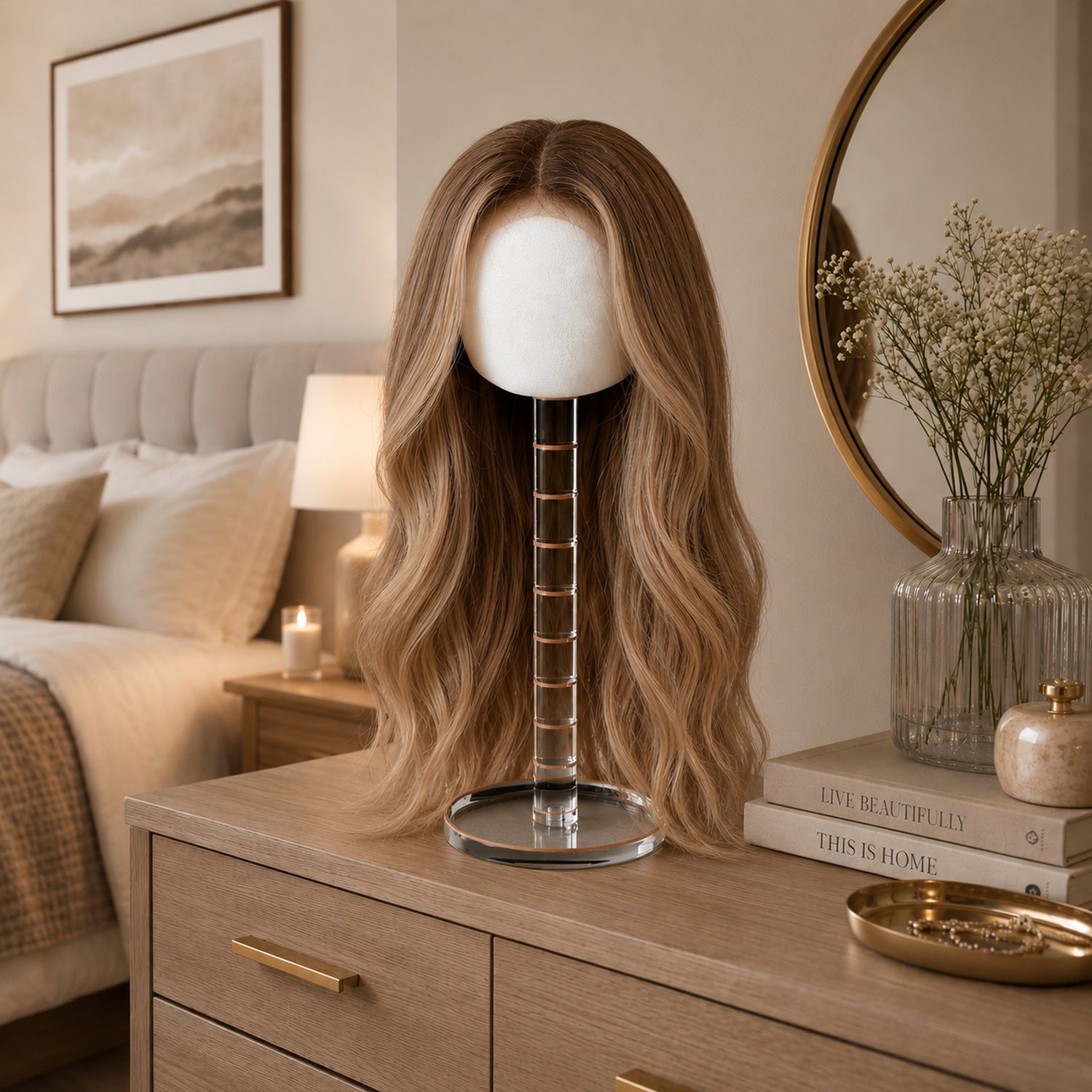 Classic Etched Wig Head — Acrylic | Judaica Square Lakewood