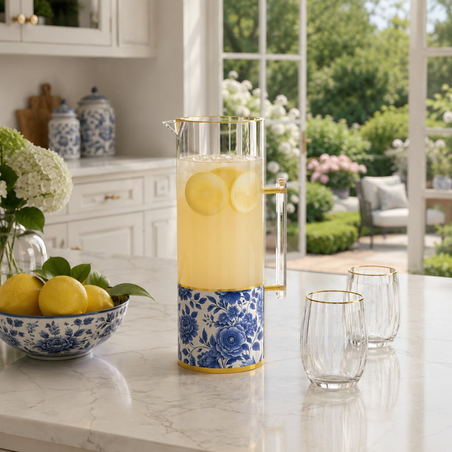 Maison Bloom Pitcher — Shabbos, Acrylic | Judaica Square Lakewood
