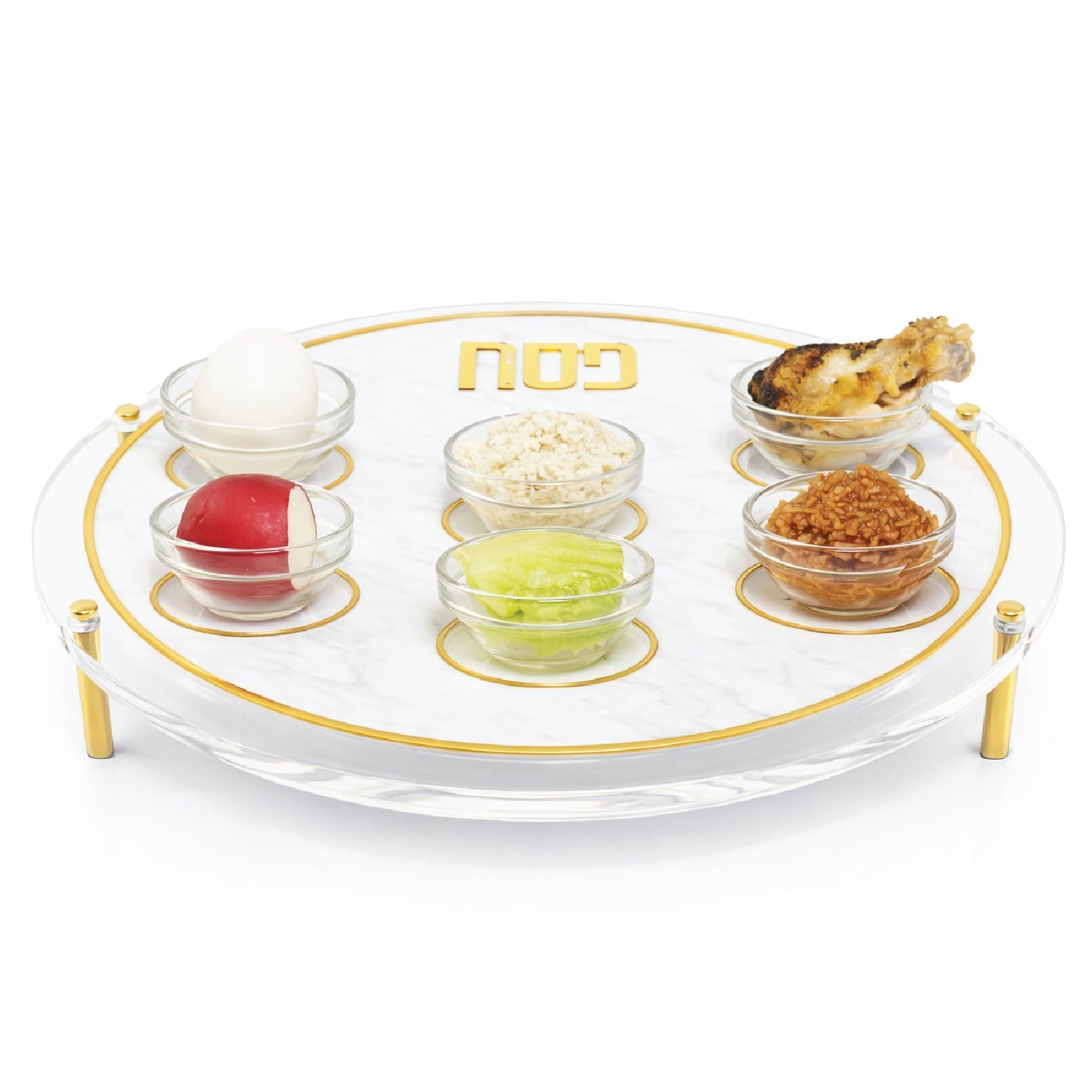 Raised Seder Plate — lucite Judaica decor | Judaica Square Lakewood