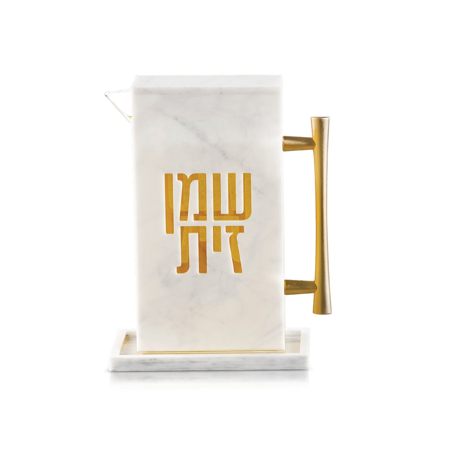 Oil Pitcher With Tray — lucite Judaica decor | Judaica Square Lakewood