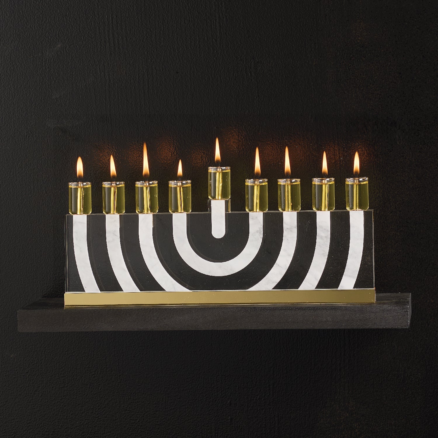 Modern Arc Menorah — lucite Judaica decor | Judaica Square Lakewood